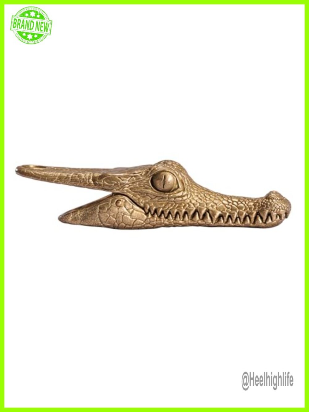 Handmade Brass Alligator Head Keychain Bag Charm